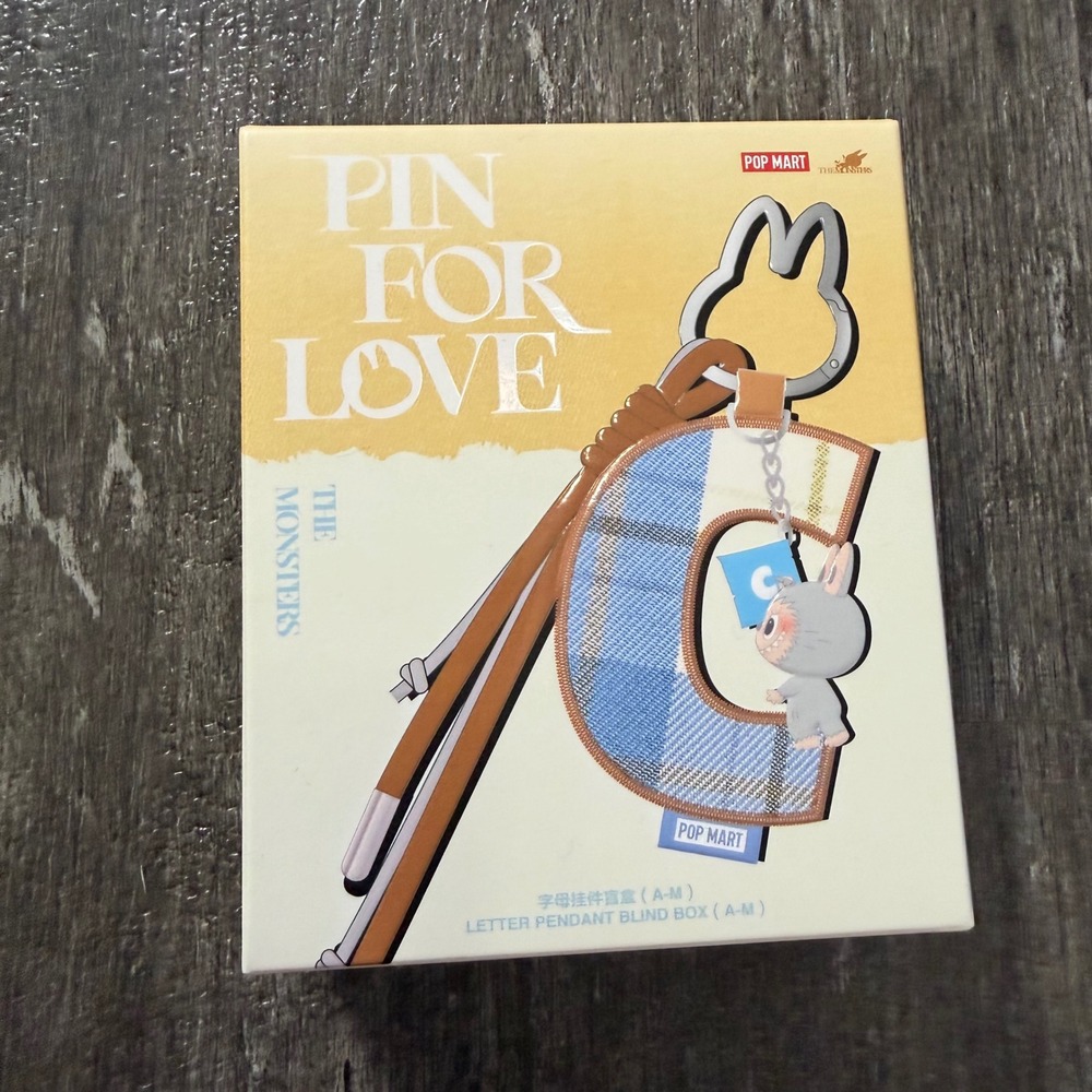 Pop Mart The Monsters Pin For Love Blind Box Labubu Letter Pendant Keychain New